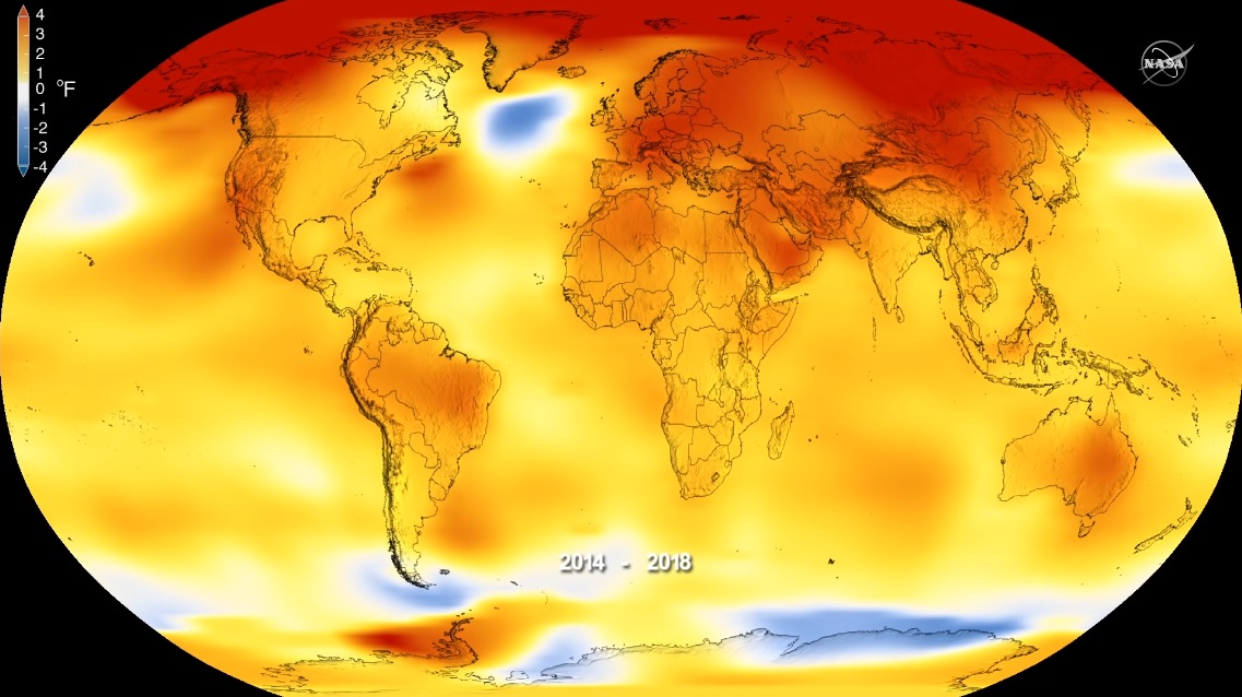 2018 fue el cuarto año más cálido de la historia: NASA