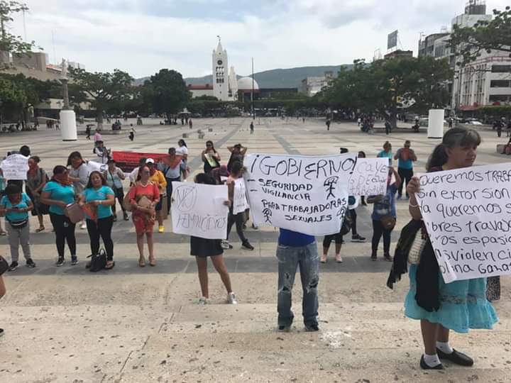 Trabajadoras Sexuales protestan afuera de alcaldía de Tuxtla