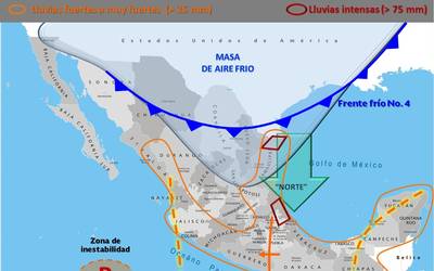 Frente Frío número 4 ingresará mañana a Tamaulipas