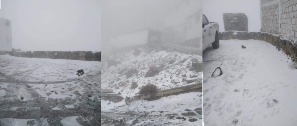 Restringen paso al Cofre de Perote por caída de aguanieve