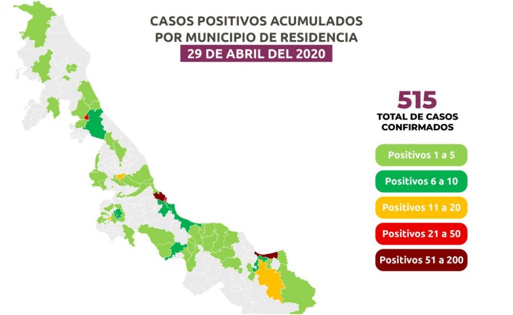 Veracruz suma 50 casos positivos nuevos en 24 horas | Miércoles 29 de abril